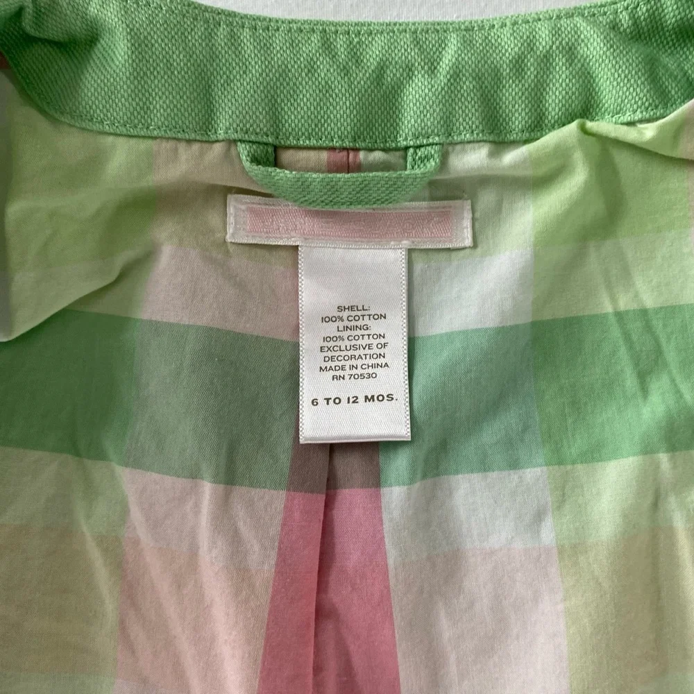 Janie Jack Jacket Size 6 12 Months Green Spring Coat Easter Lined Girls Pockets